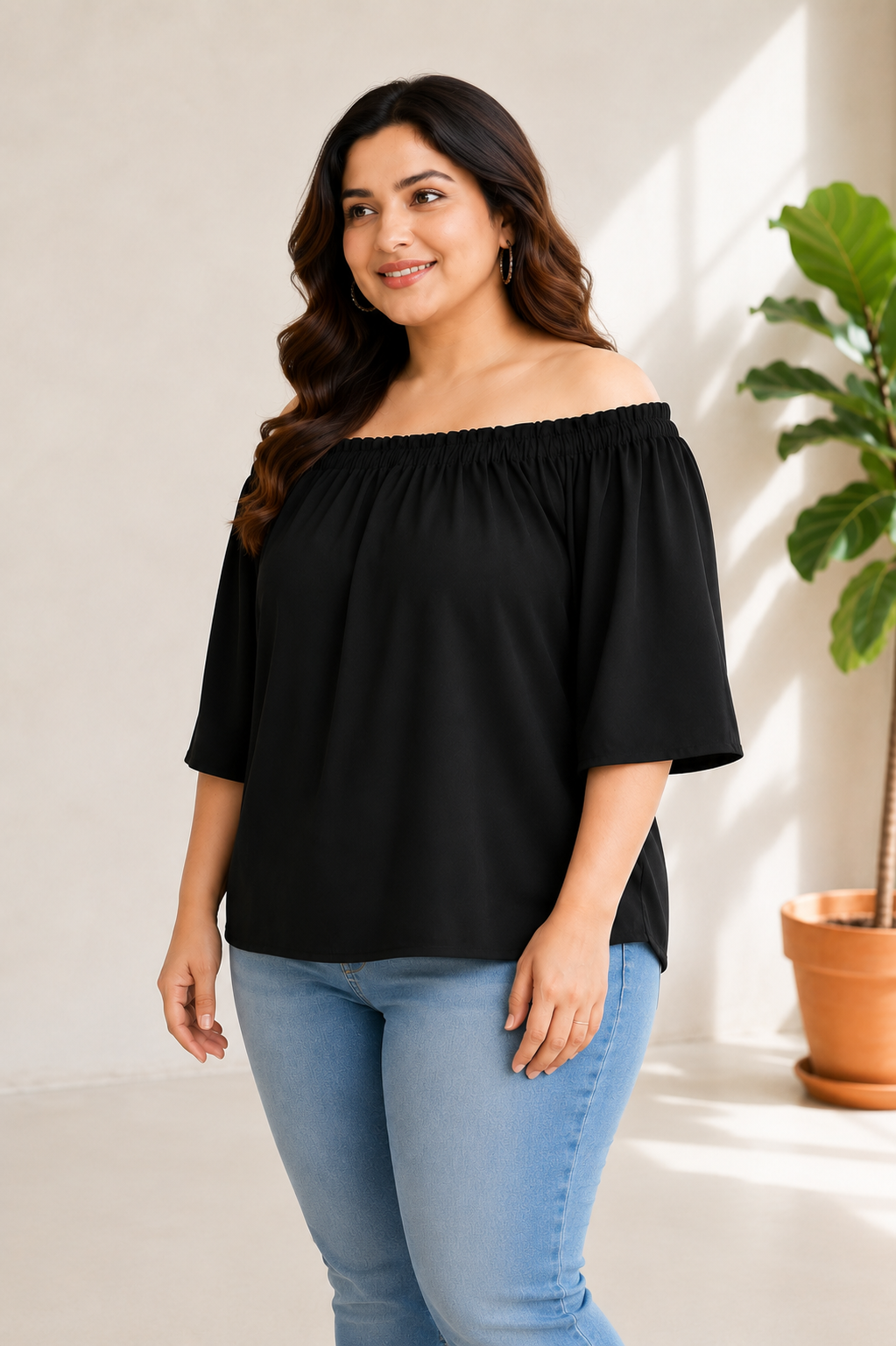 Plus Size Black Top