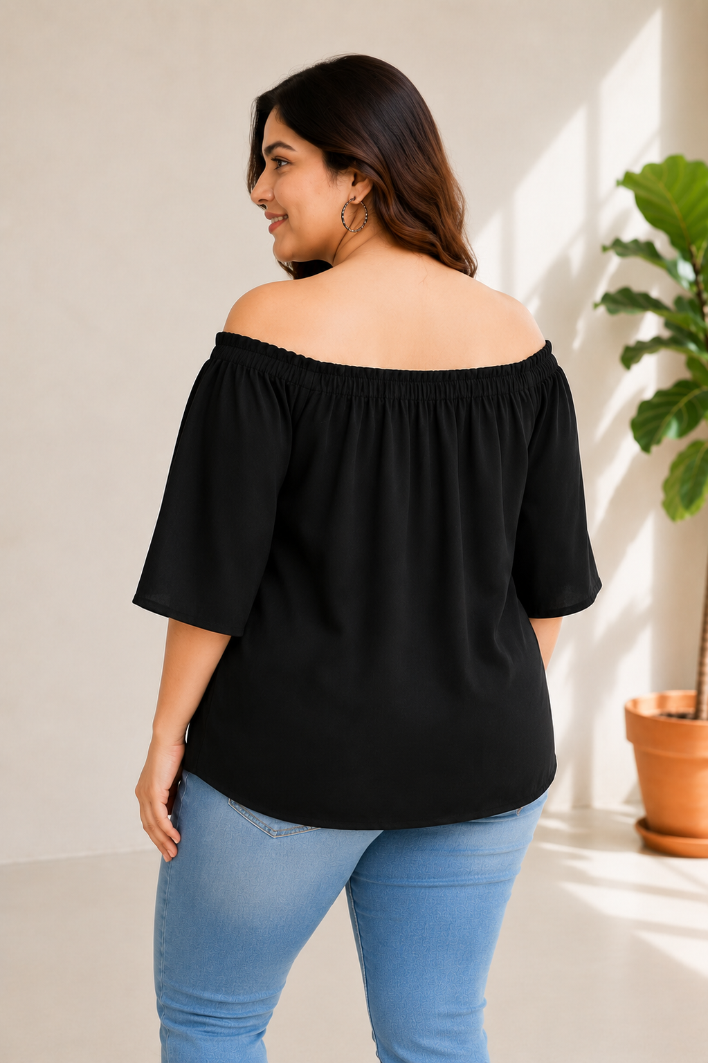 Plus Size Black Top