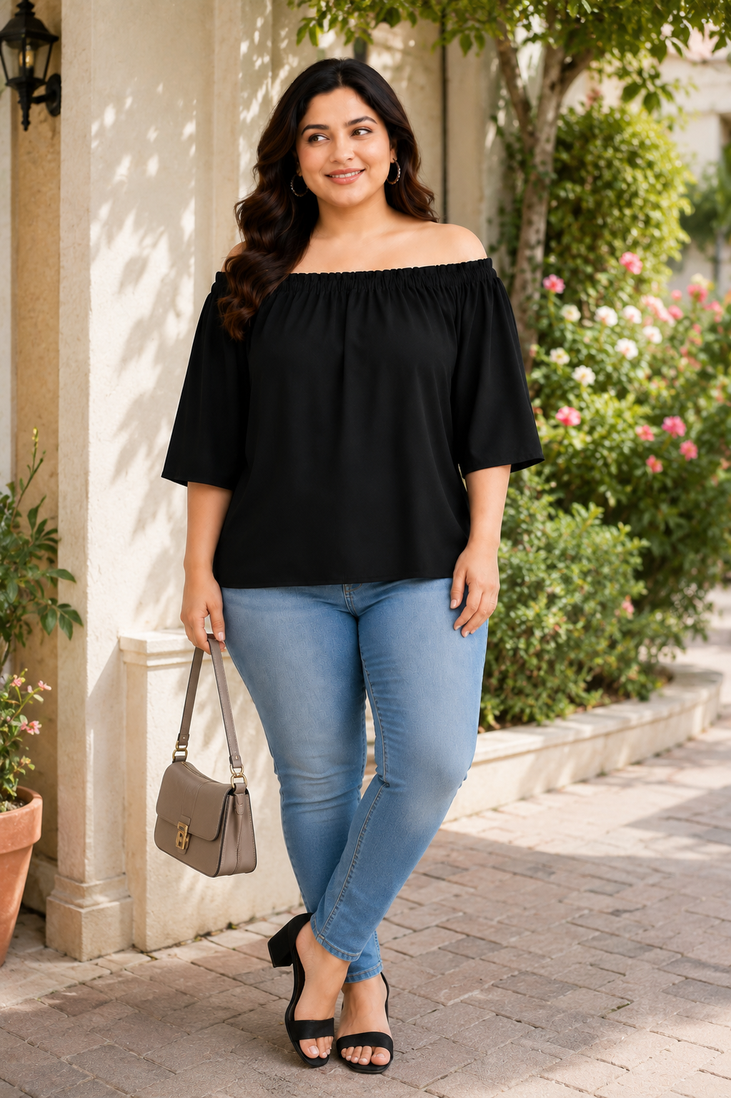 Plus Size Black Top