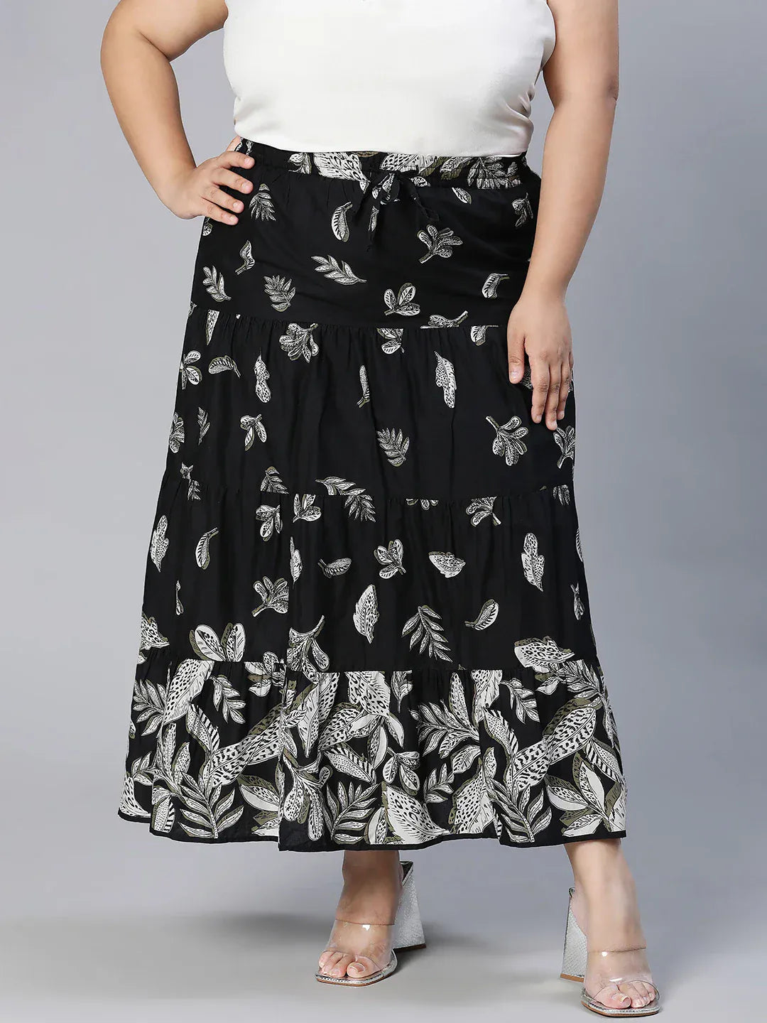 Women Plus Size Cotton Skirt