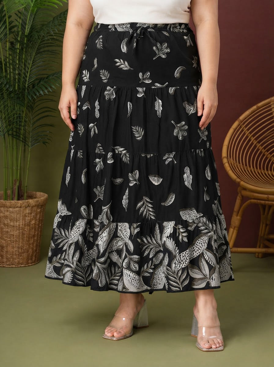 Women Plus Size Cotton Skirt