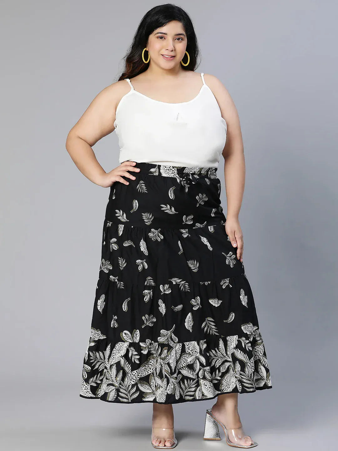 Women Plus Size Cotton Skirt