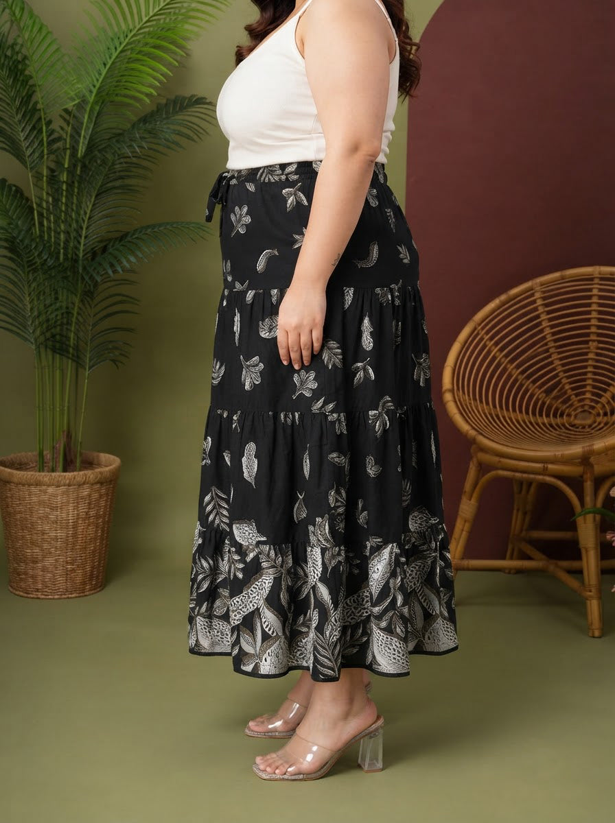 Women Plus Size Cotton Skirt