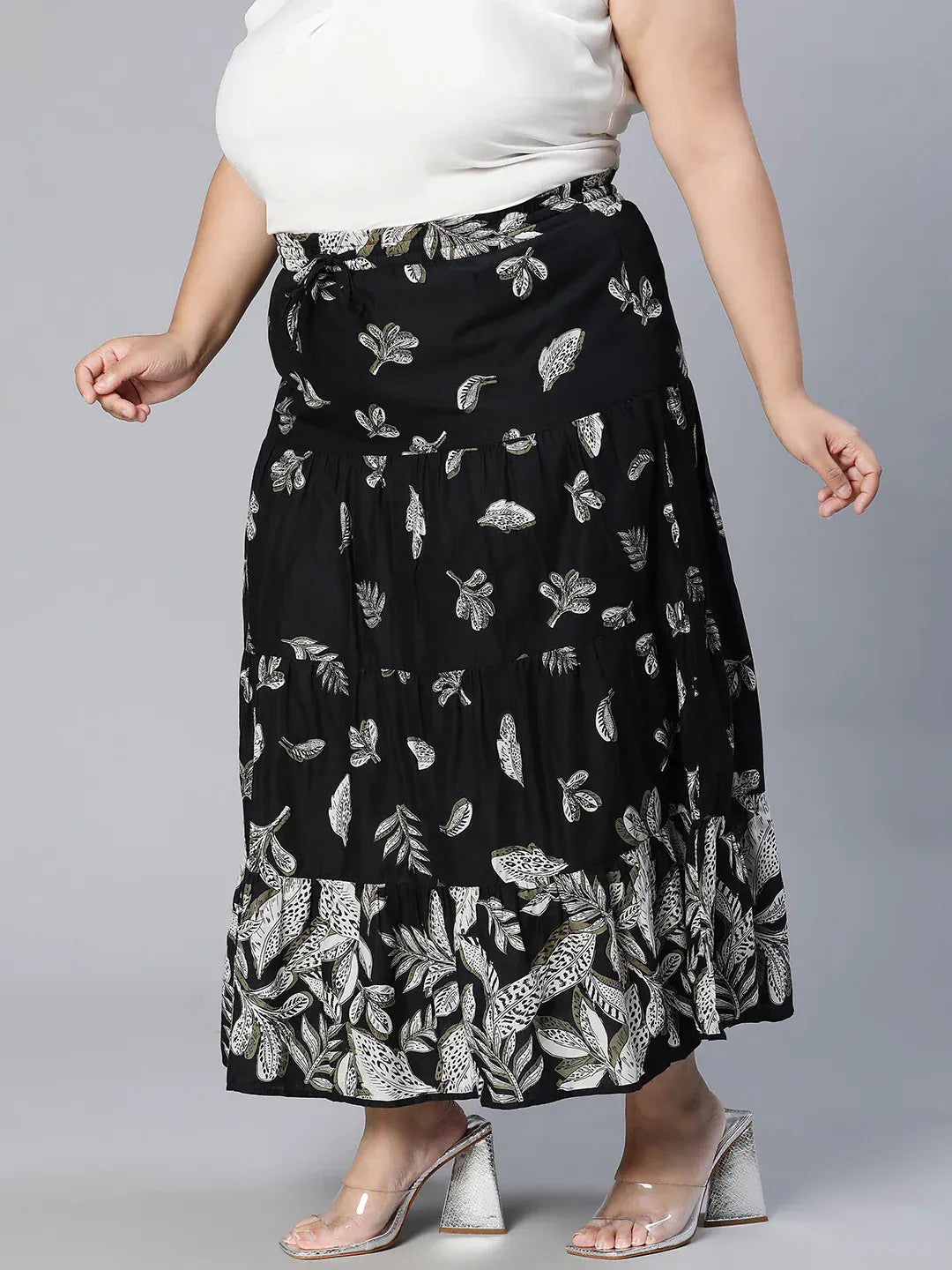 Women Plus Size Cotton Skirt