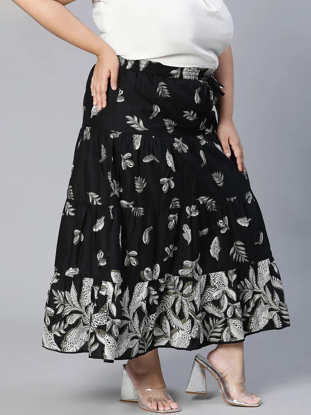Women Plus Size Cotton Skirt