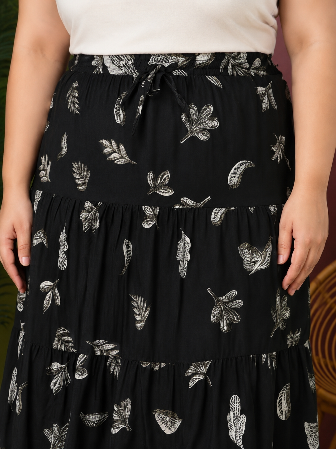 Women Plus Size Cotton Skirt