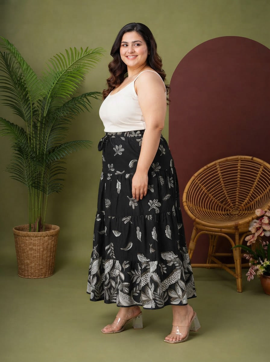 Women Plus Size Cotton Skirt
