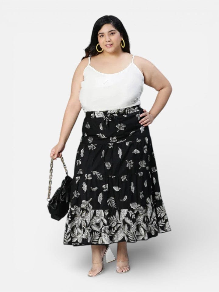 Women Plus Size Cotton Skirt
