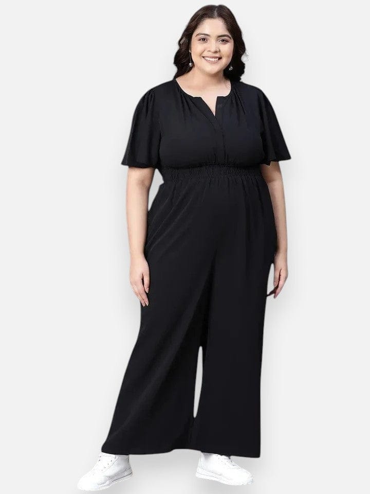 Panache  solid black plus size women jumpsuit