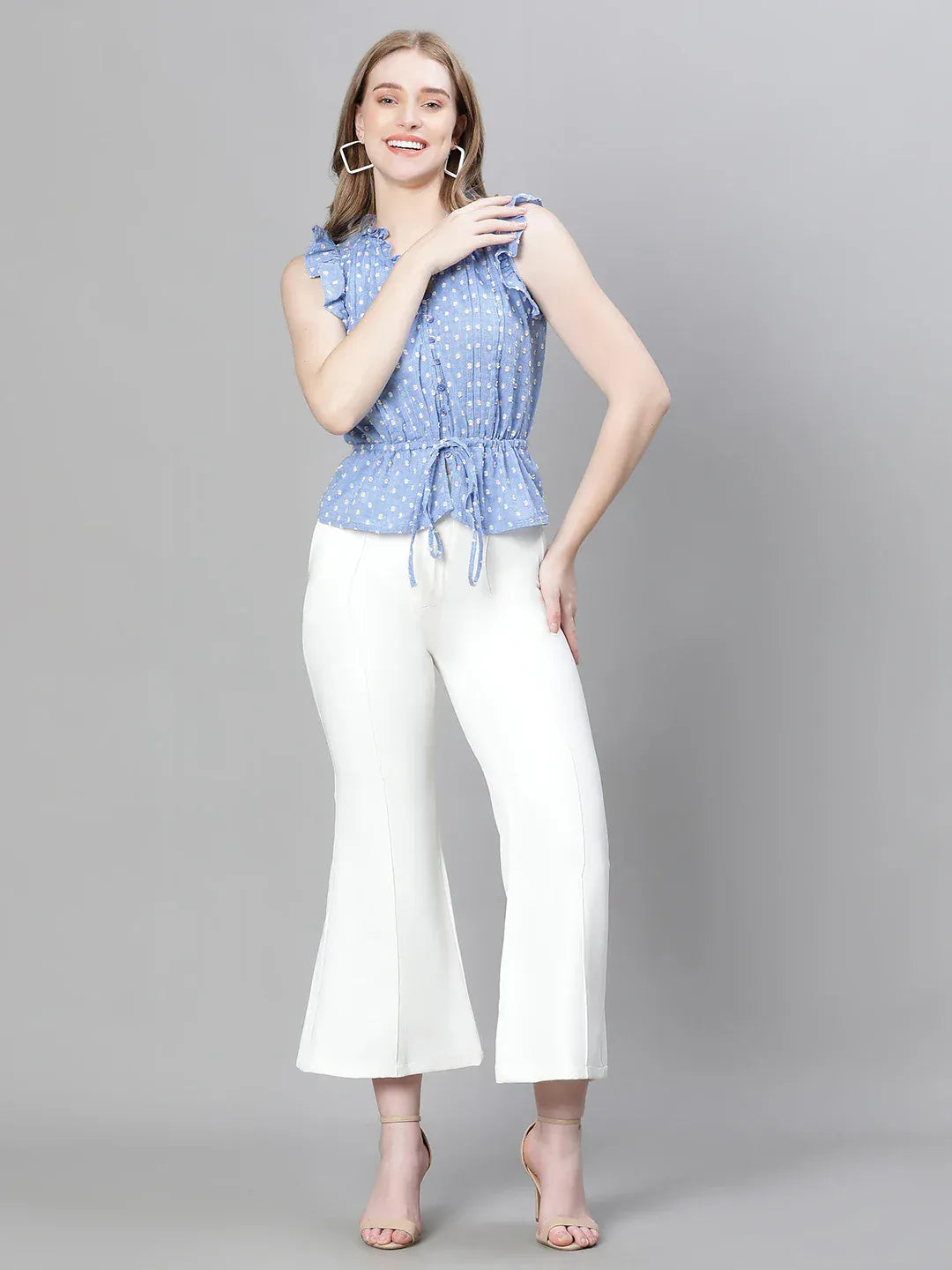 Women Blue Cotton Top