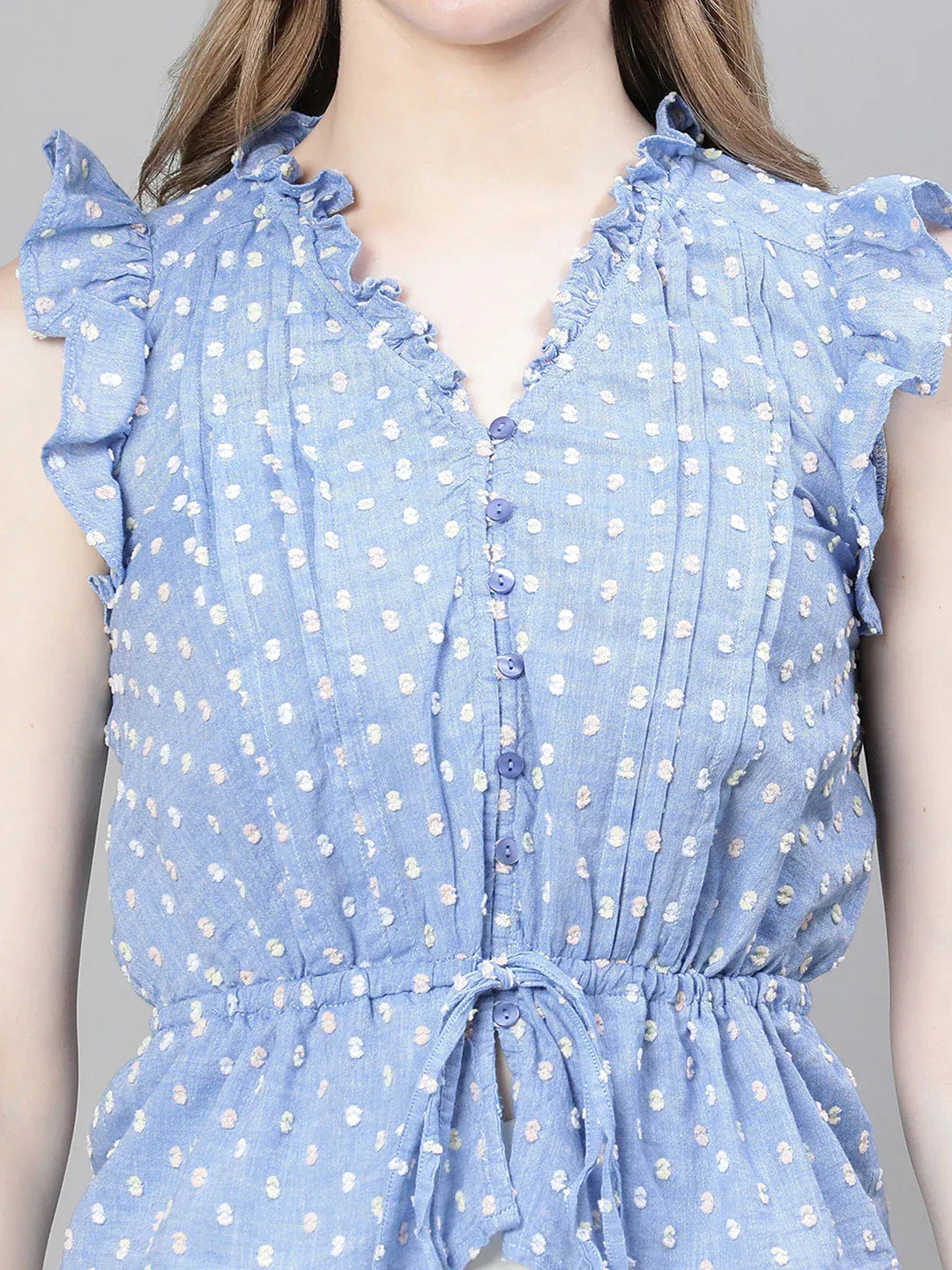 Women Blue Cotton Top