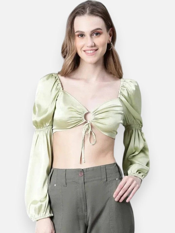 Women's Green Crop Top