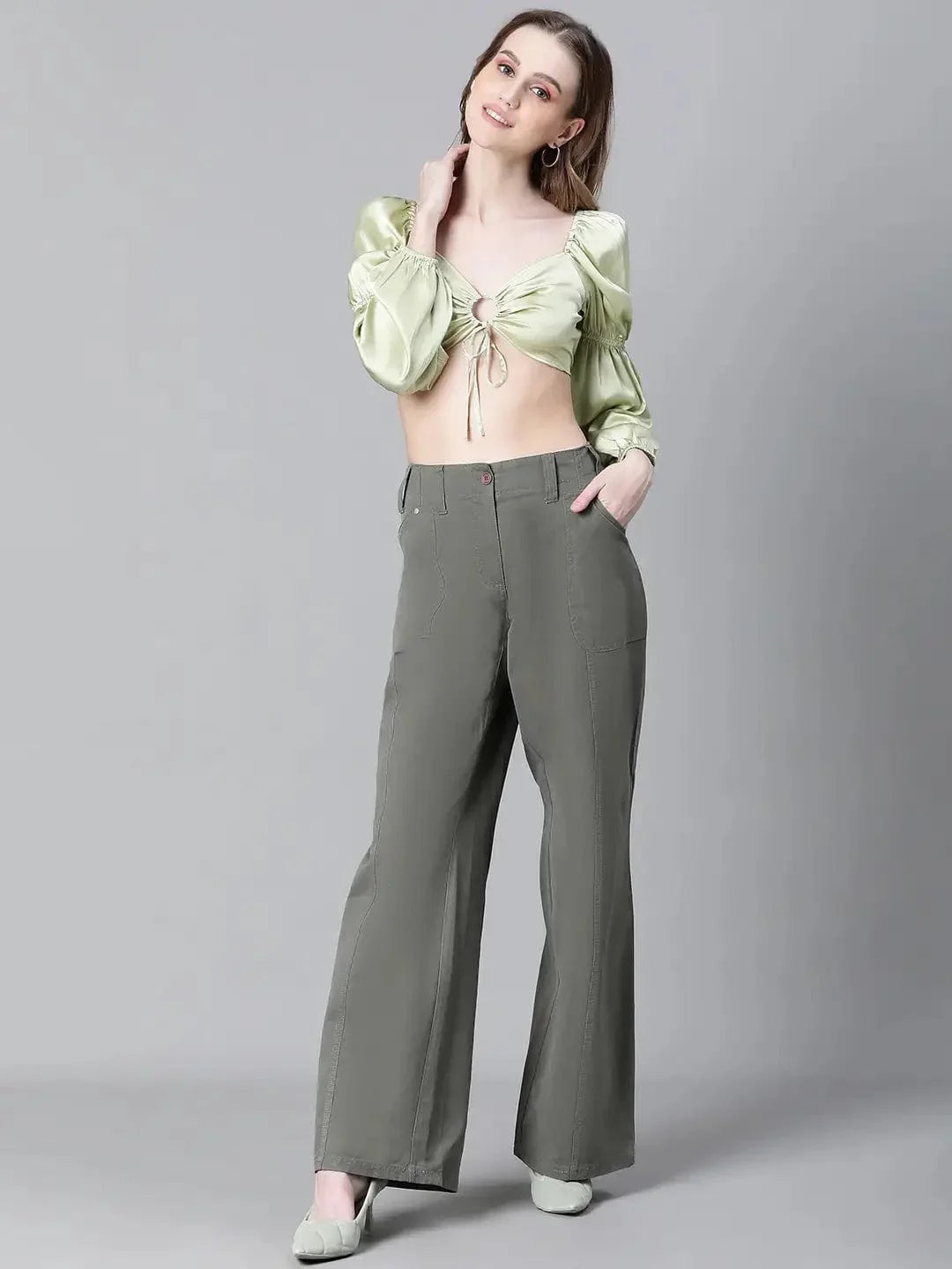 Women's Green Crop Top