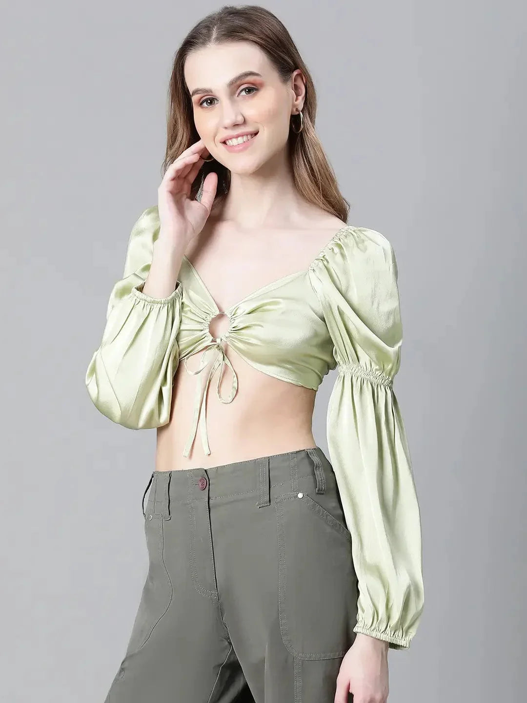 Women's Green Crop Top