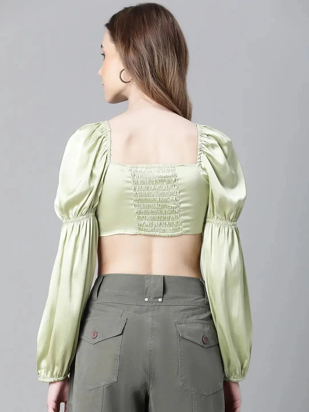 Women's Green Crop Top