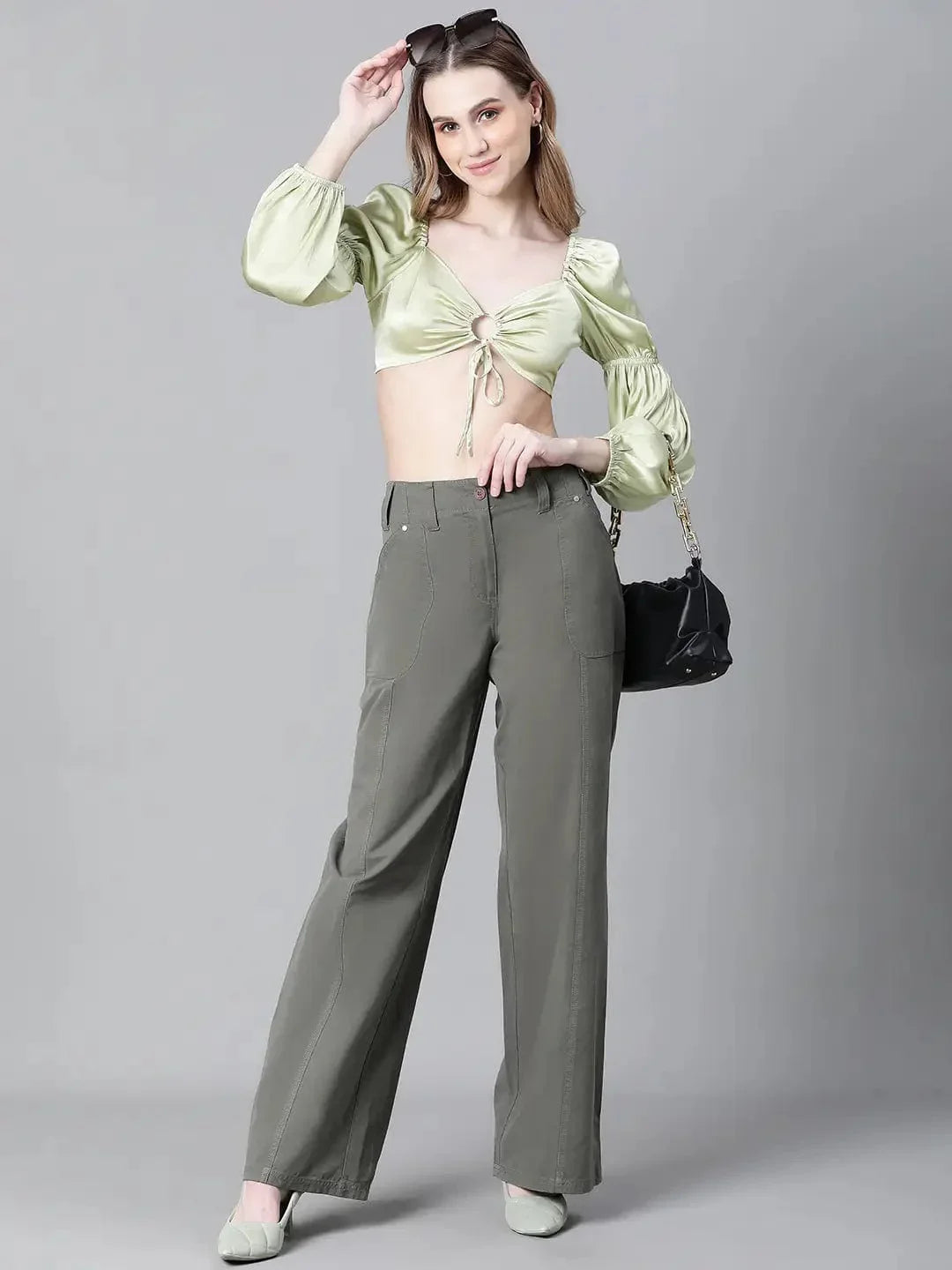 Women's Green Crop Top