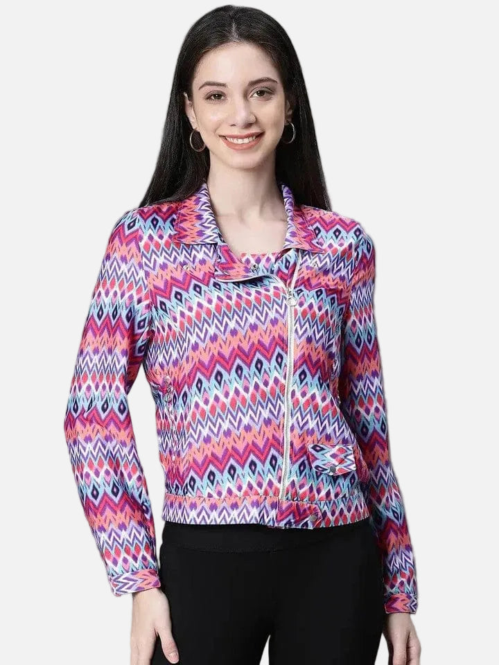 Women Multicolor Bomber Jacket