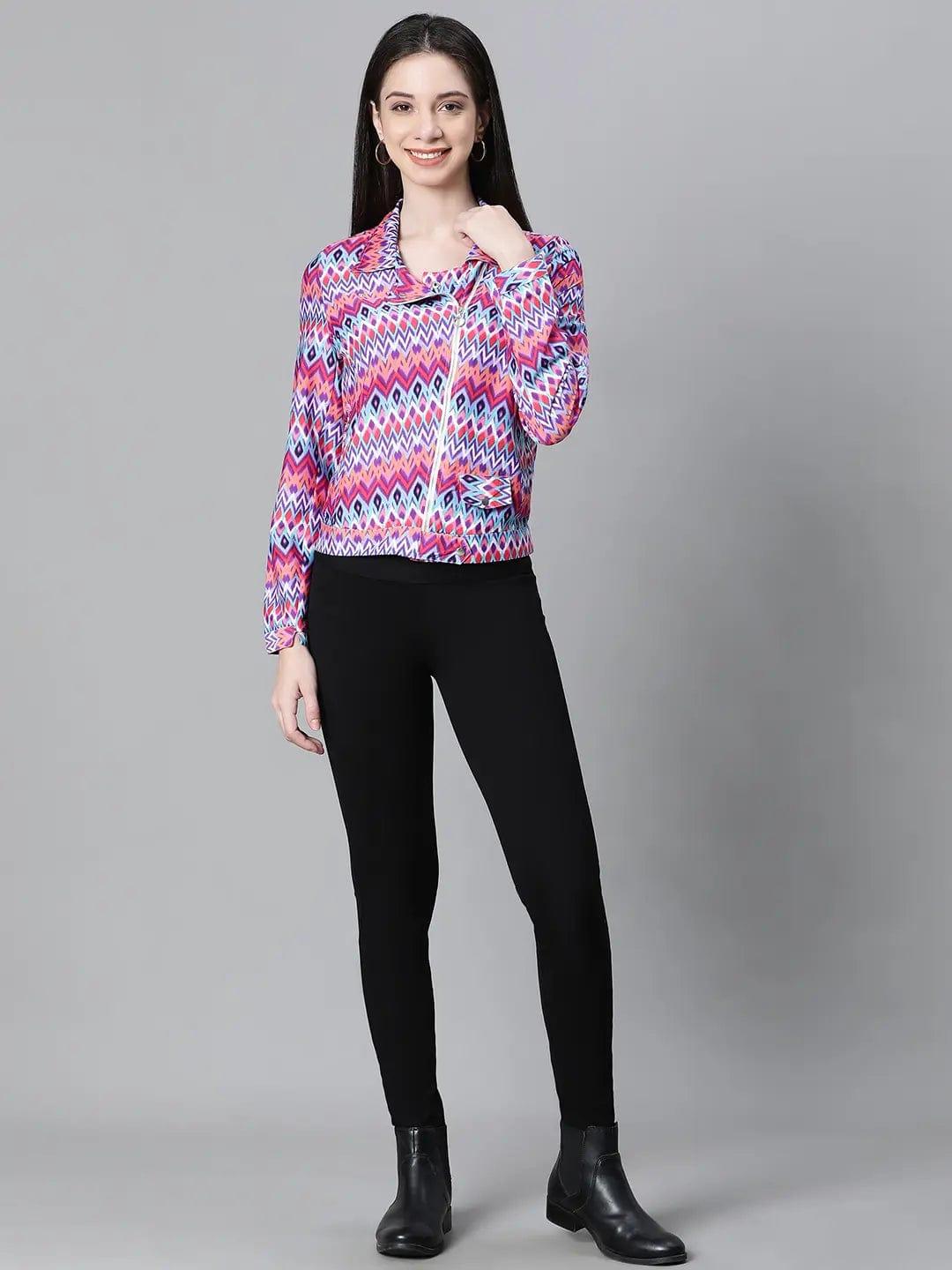 Women Multicolor Bomber Jacket