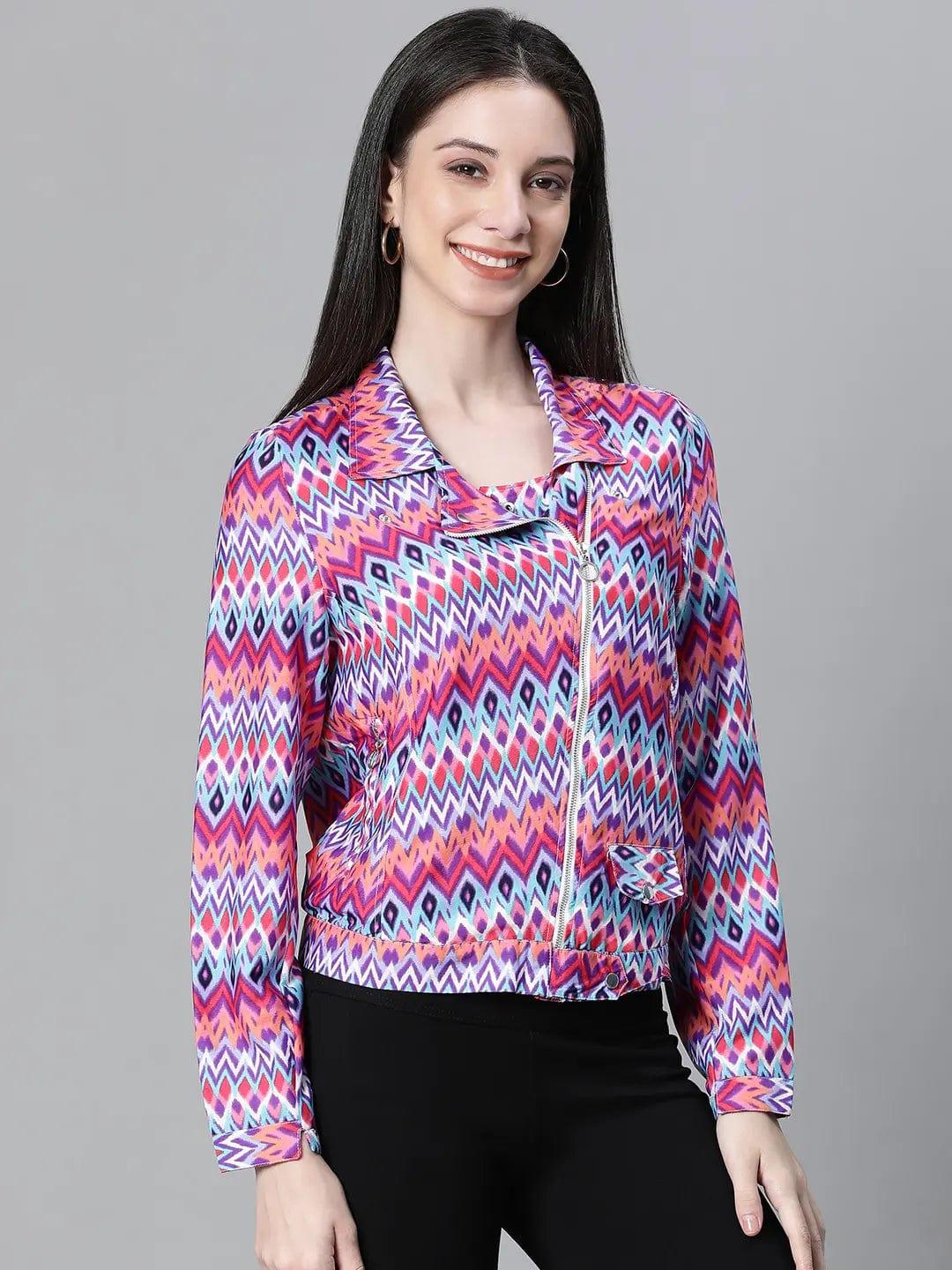 Women Multicolor Bomber Jacket