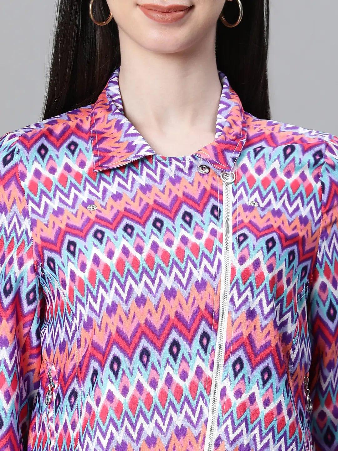 Women Multicolor Bomber Jacket