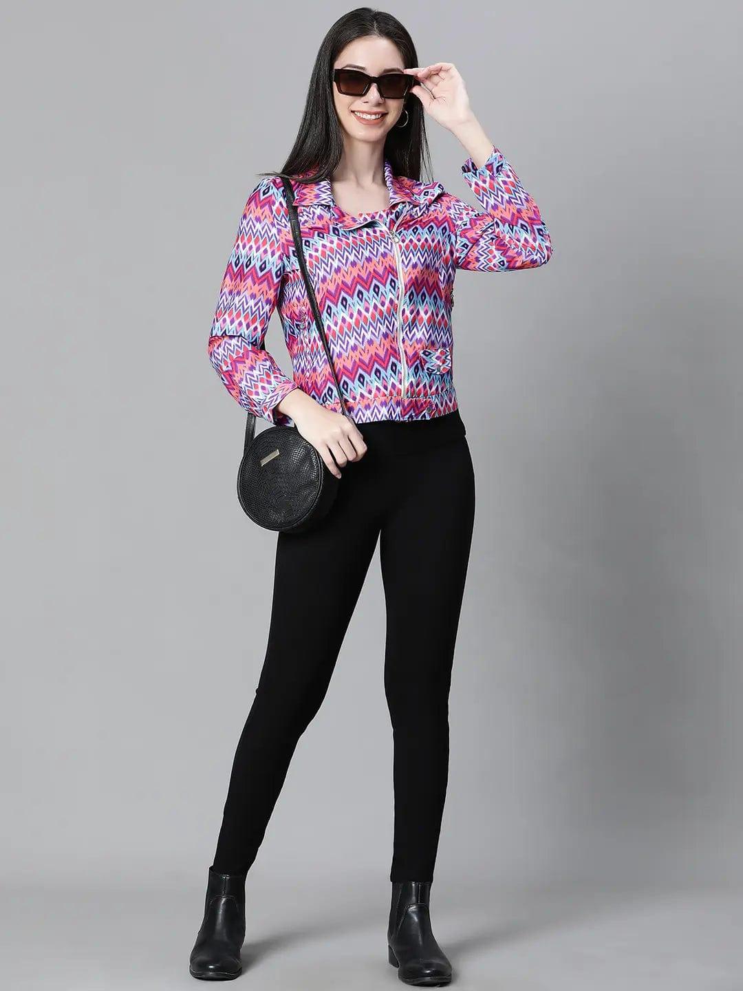 Women Multicolor Bomber Jacket