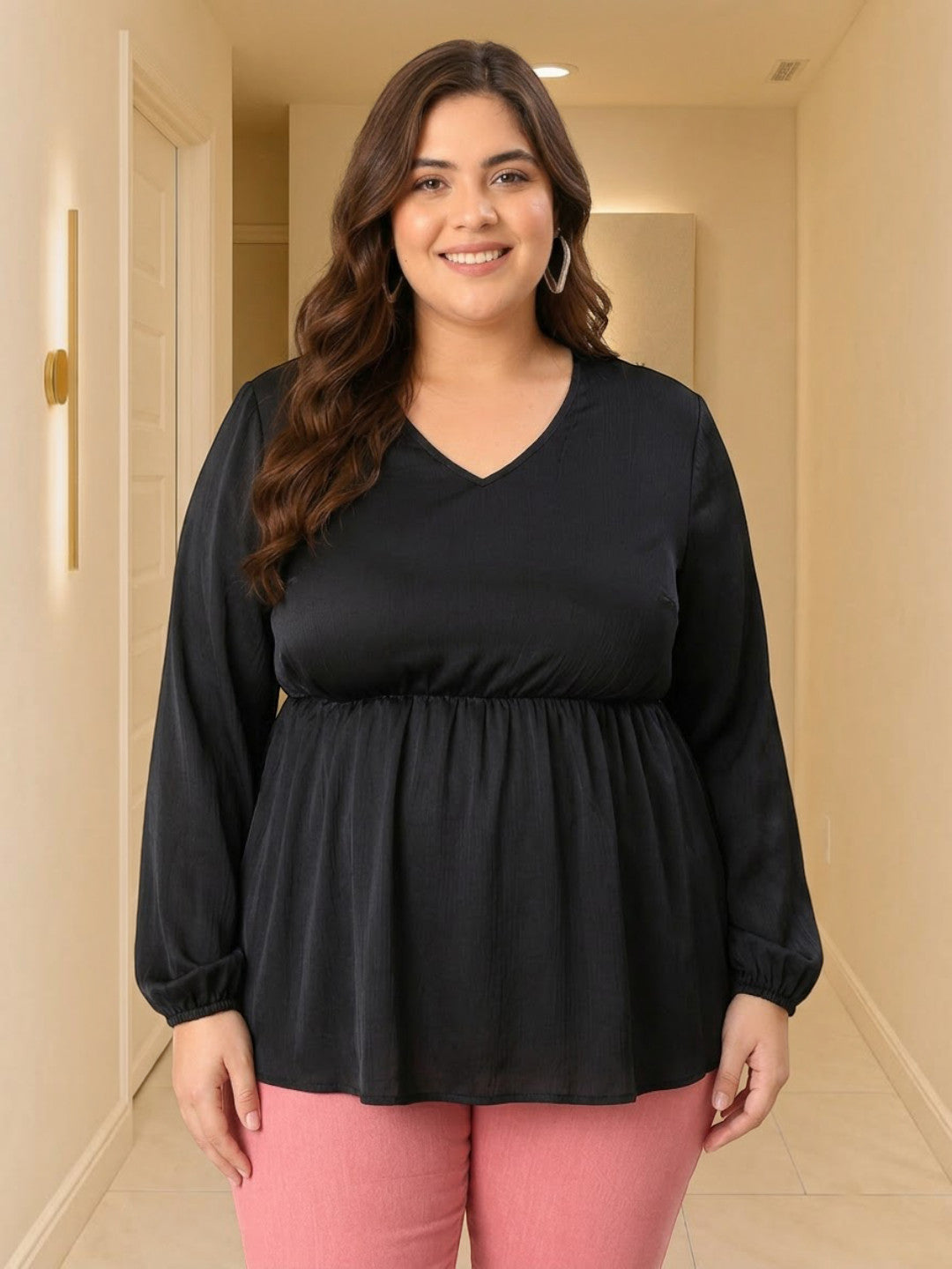 Plus Size Black Top