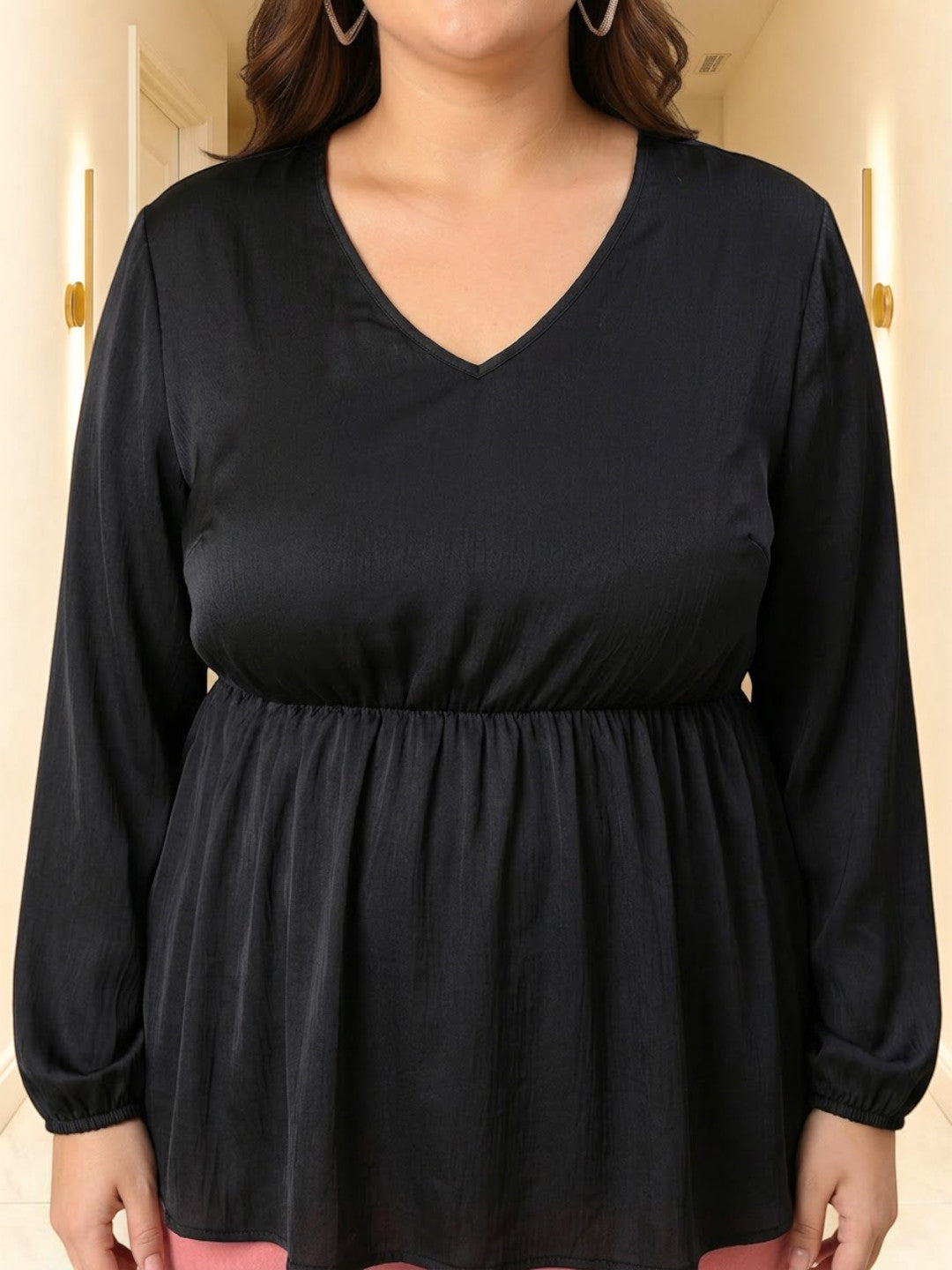 Plus Size Black Top