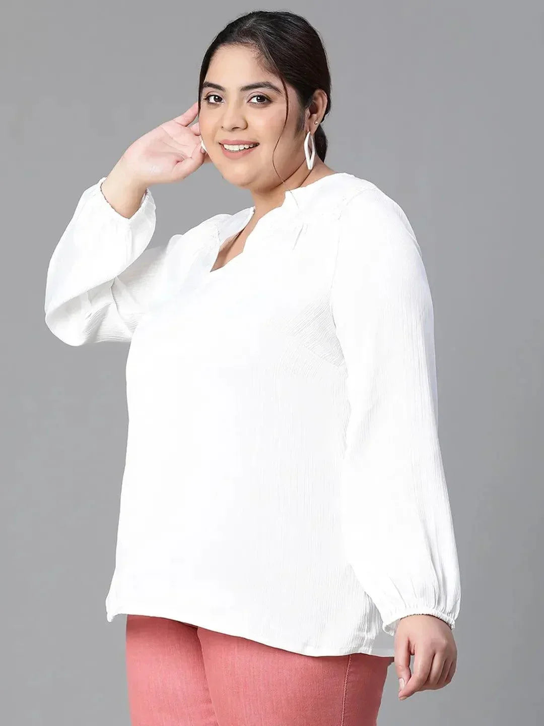 Plus Size White Top