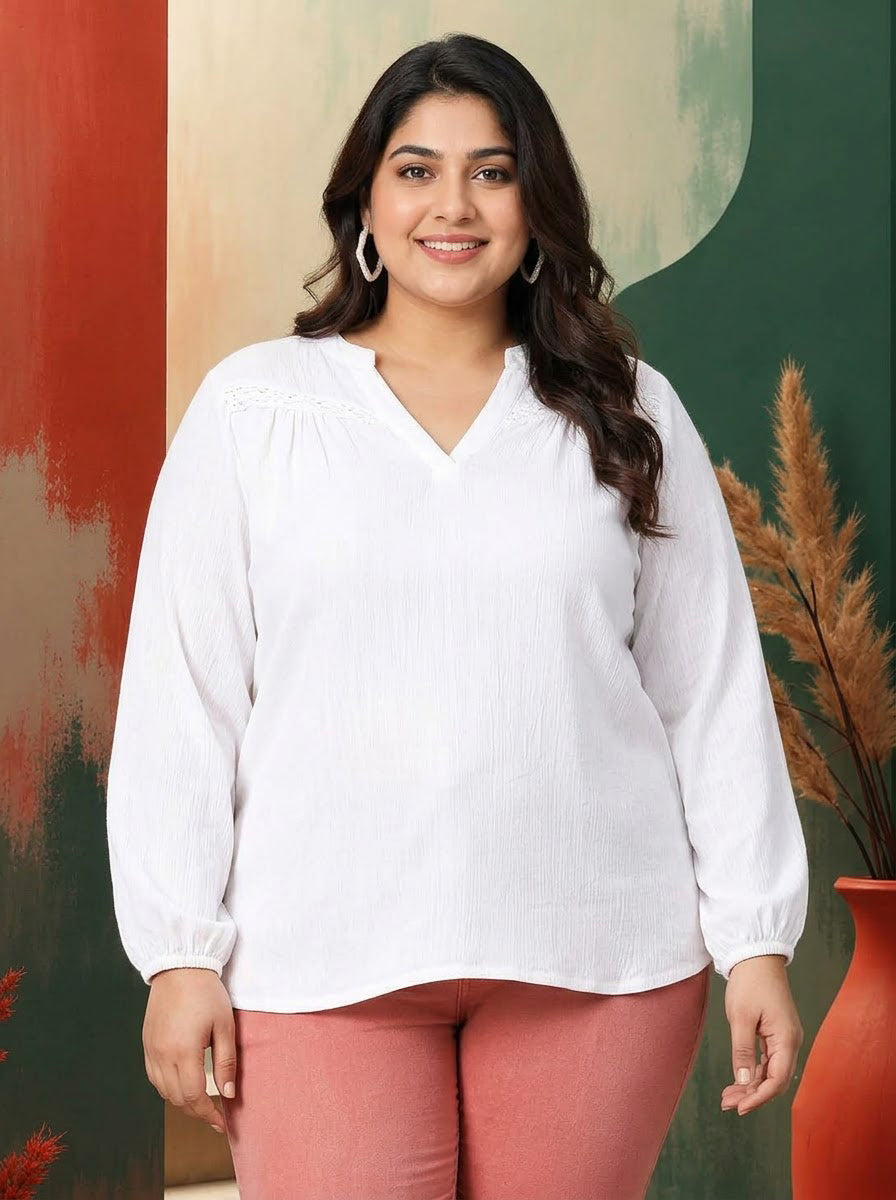 Plus Size White Top