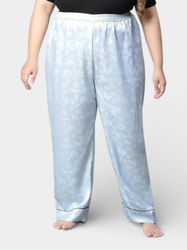 Plus Size Blue Nightwear Polyester Pajama
