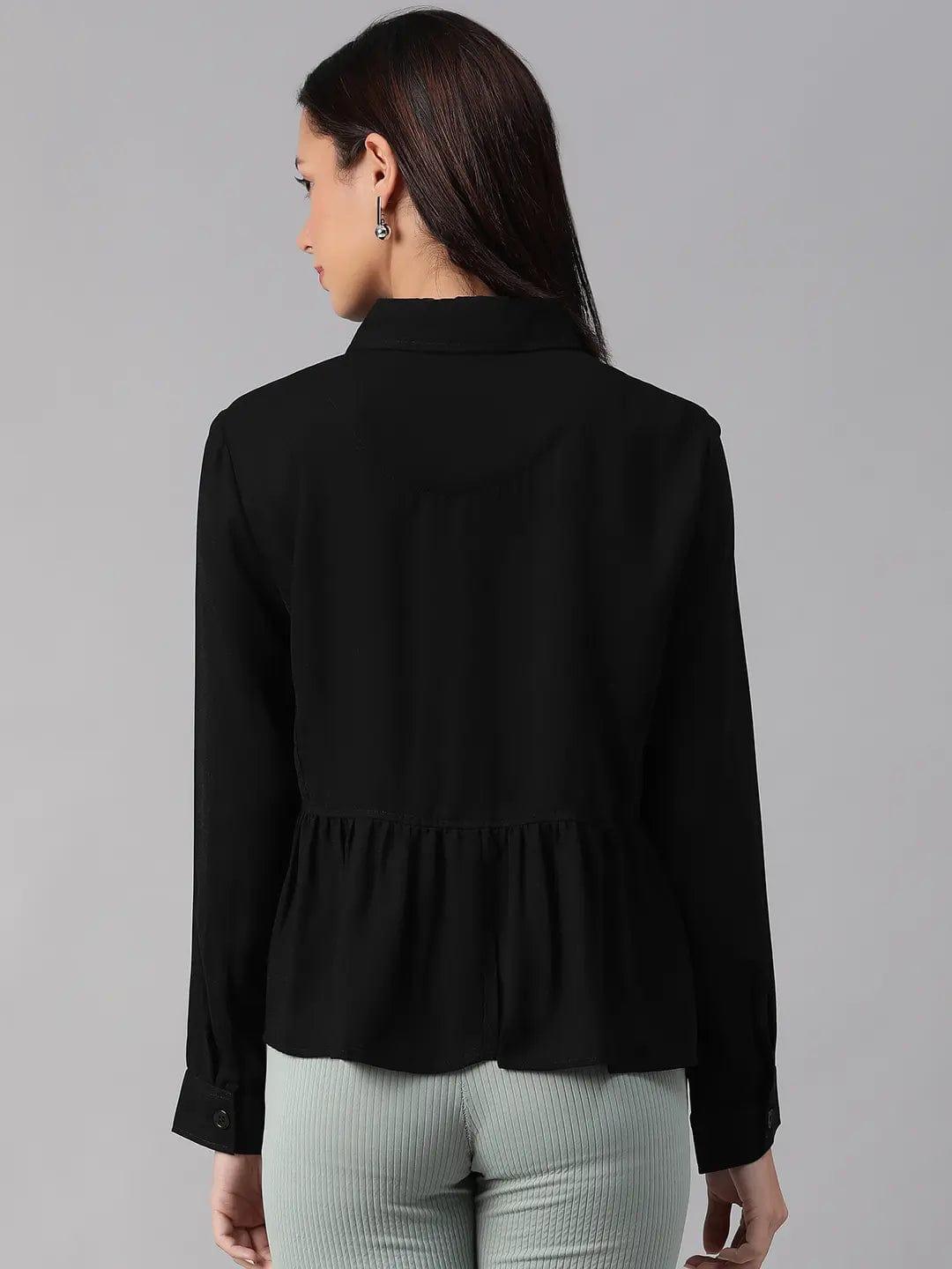 Women's Black Floral Cotton Jacket