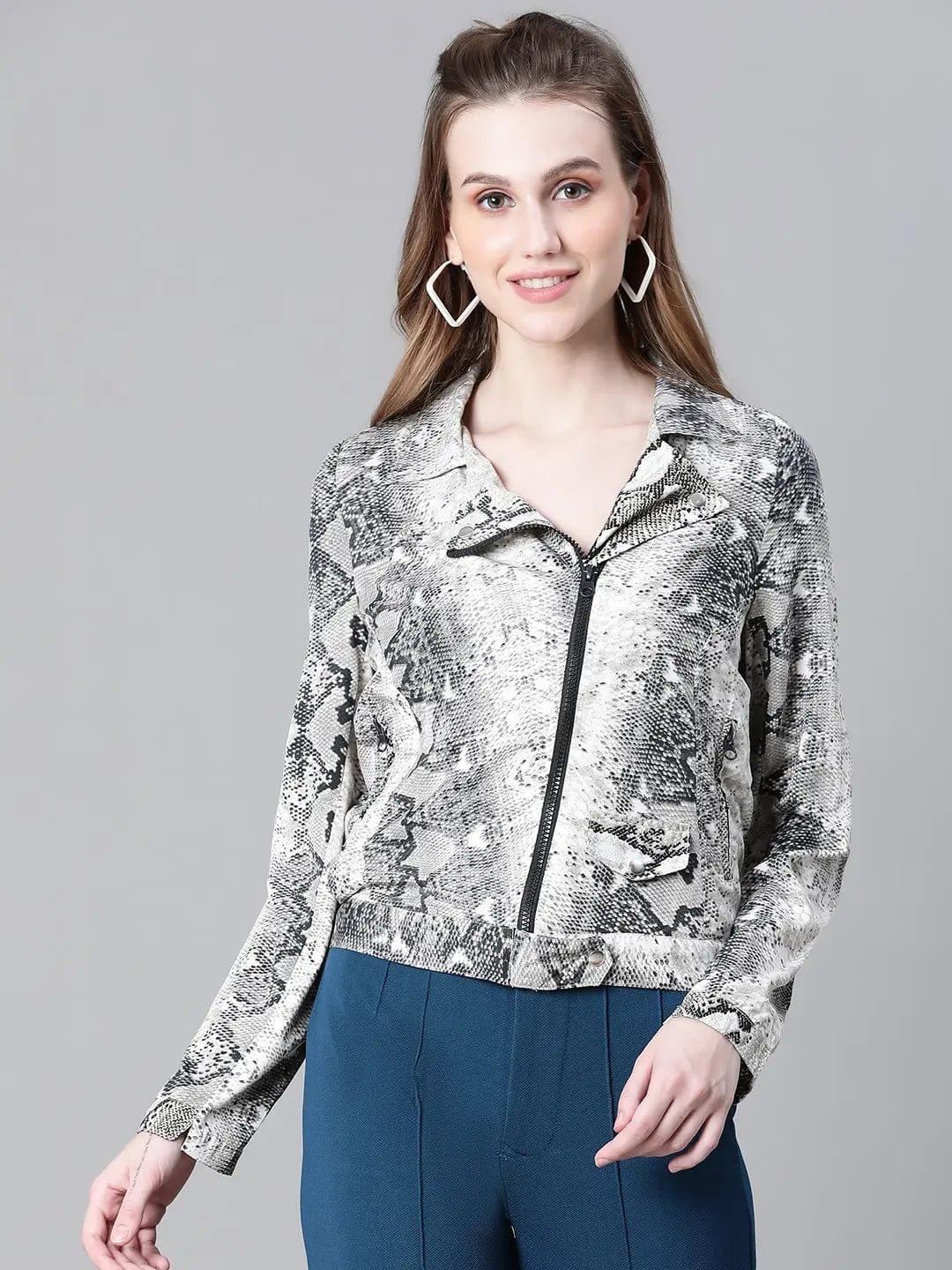 Multicolor Animal Print Bomber Jacket