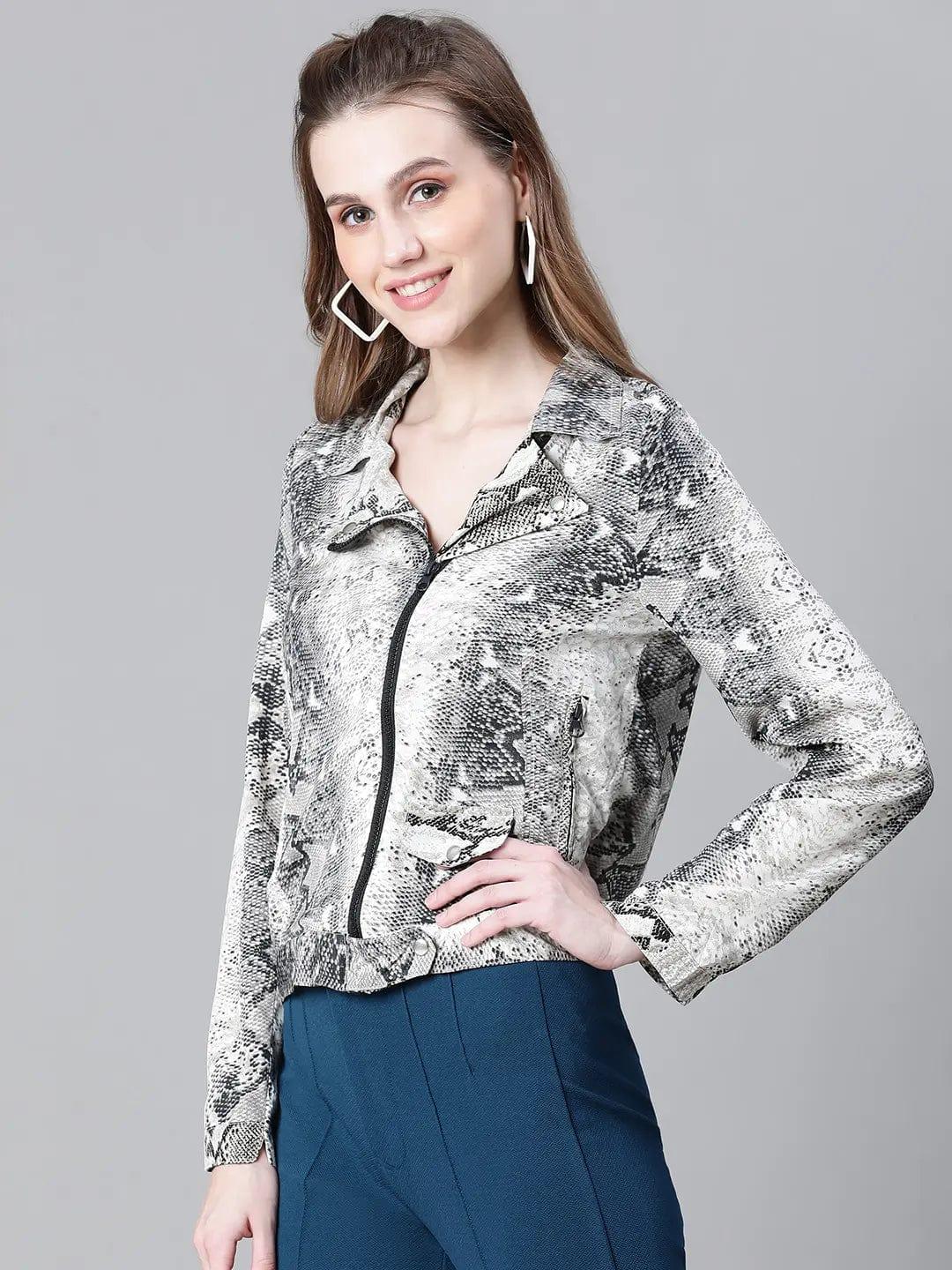 Multicolor Animal Print Bomber Jacket