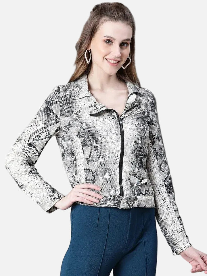 Multicolor Animal Print Bomber Jacket