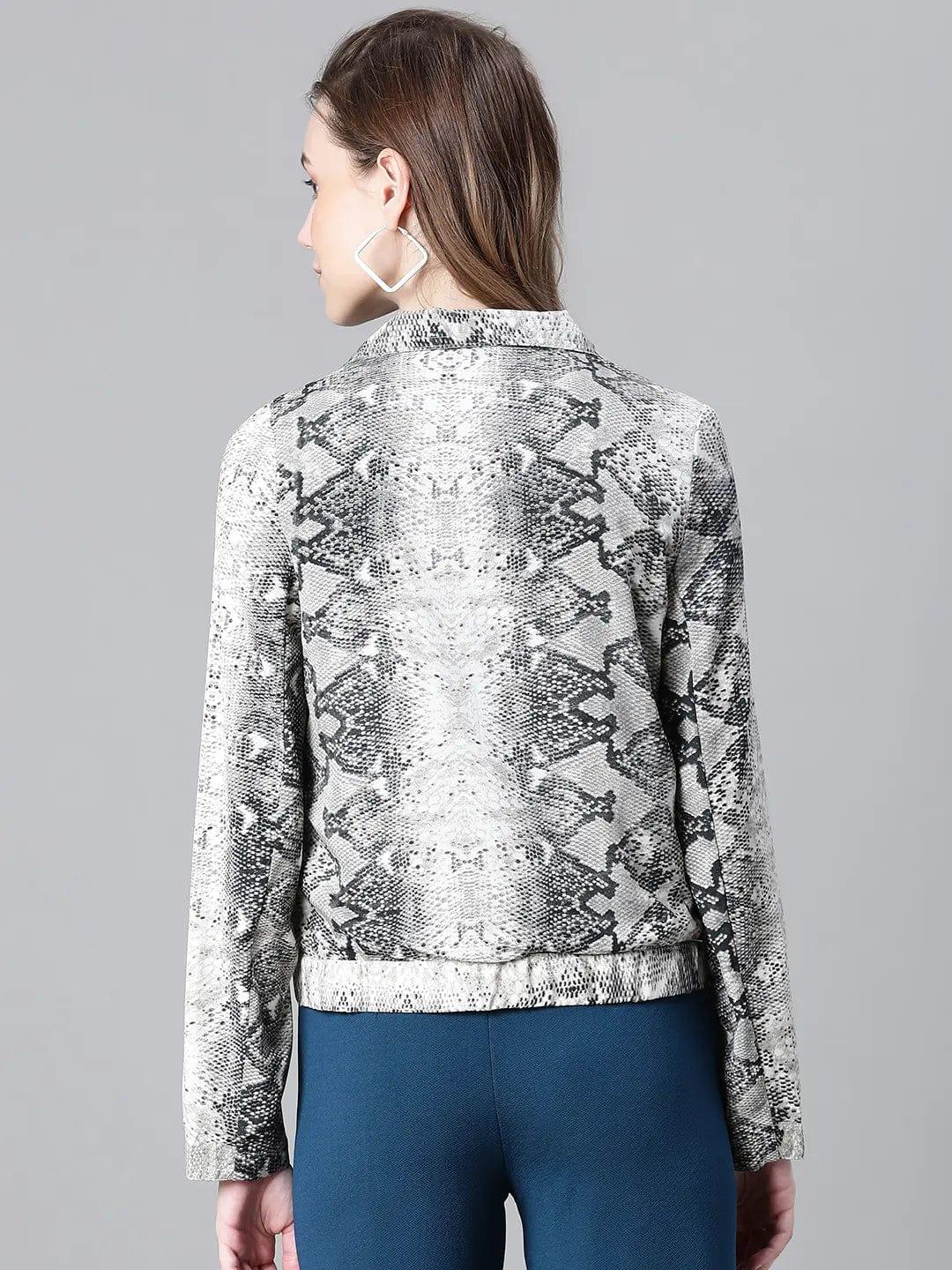 Multicolor Animal Print Bomber Jacket