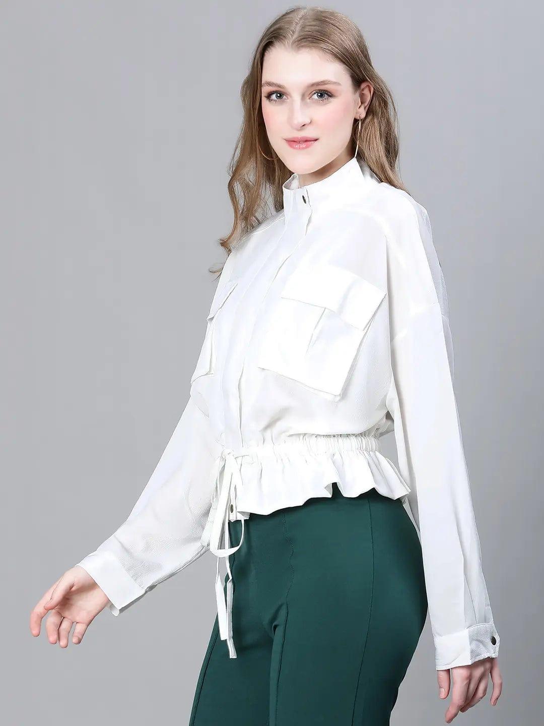 Women White Bomber Jacket