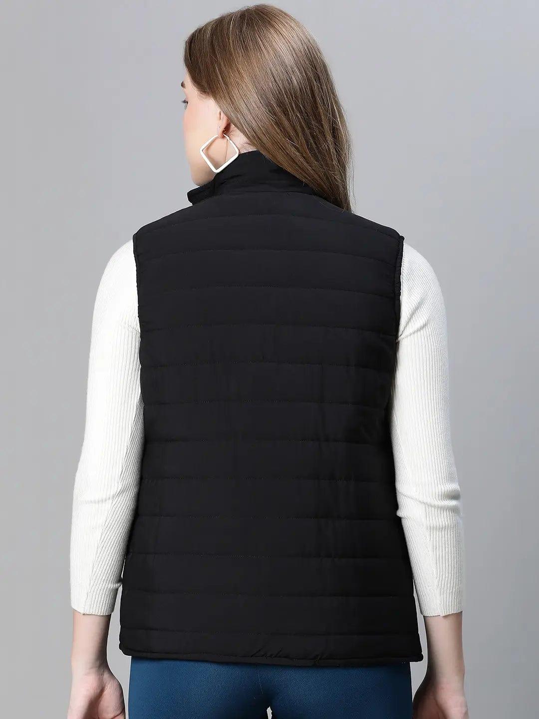 women-black-animal-print-zip-lined-sleeveless-reversible-jacket