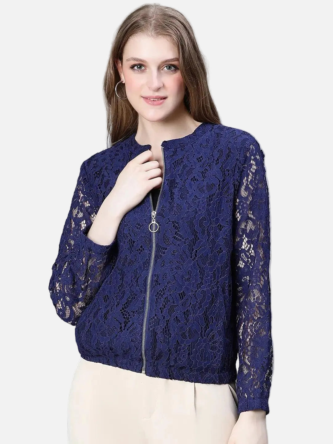 Women Blue Bomber Jacket