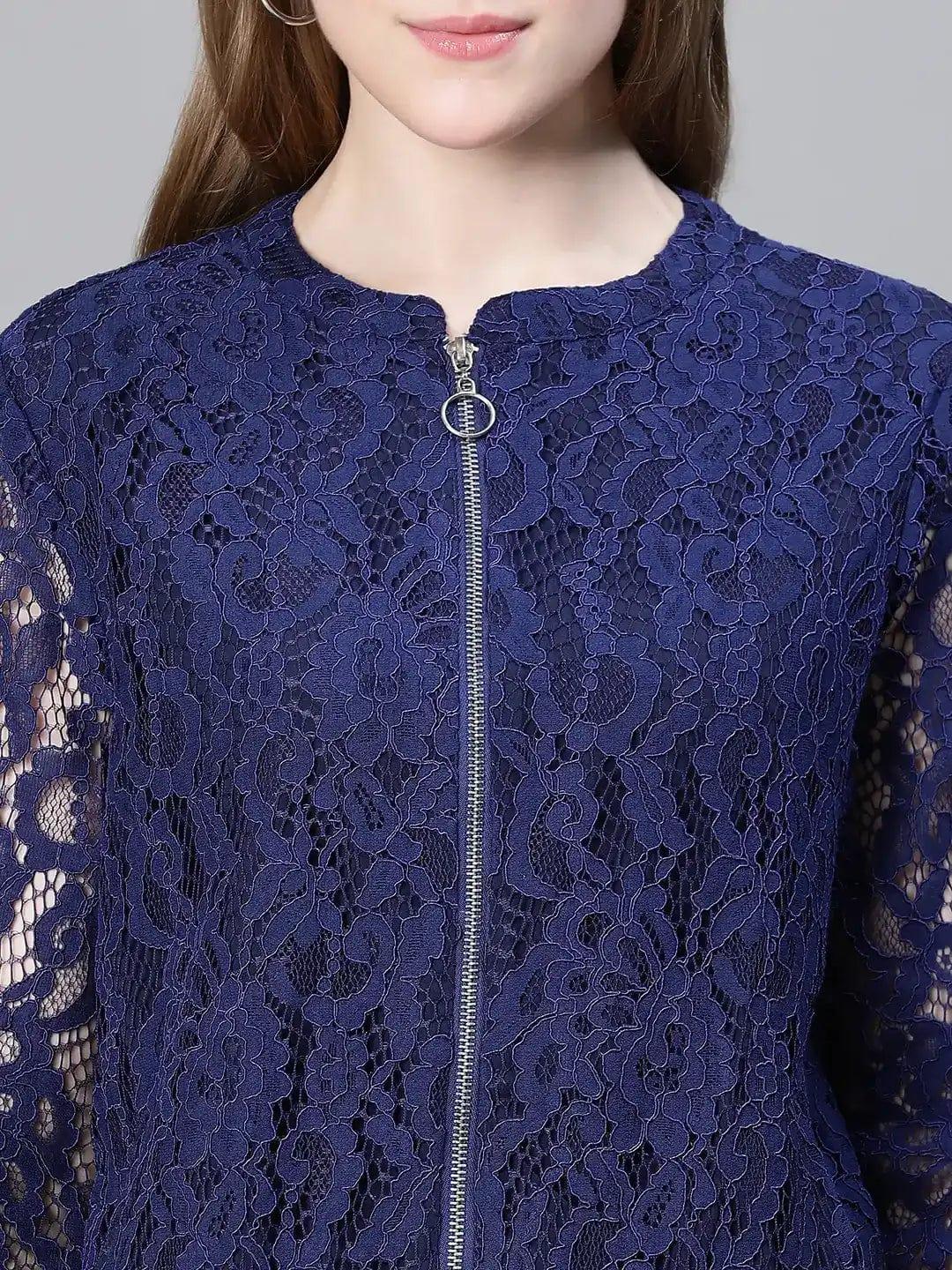 Women Blue Bomber Jacket
