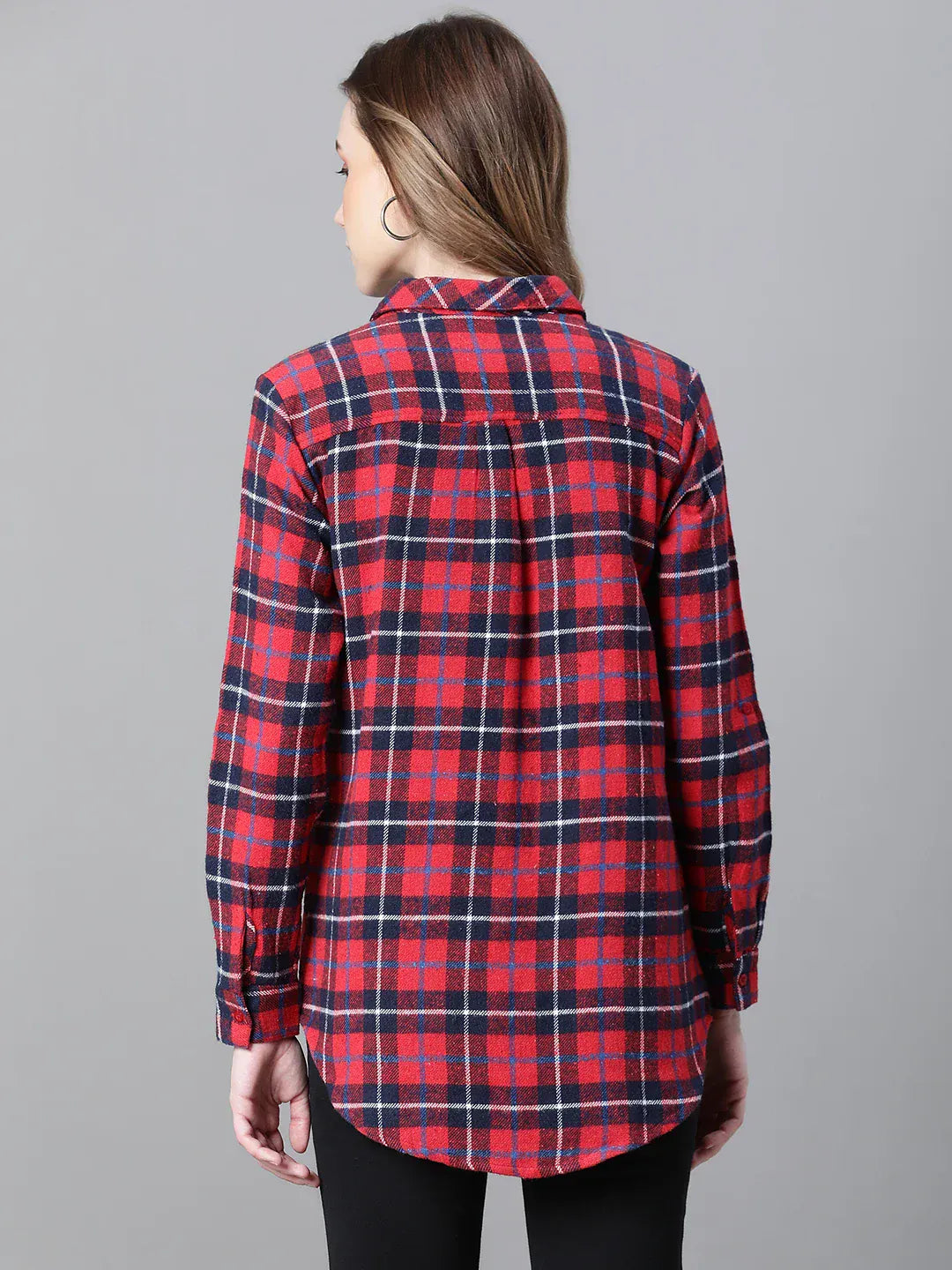Red Check Print Cotton Shirt