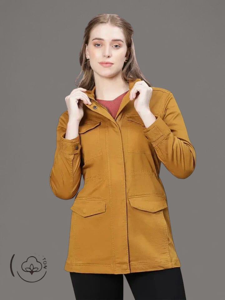 Women Mustard Cotton Jacket