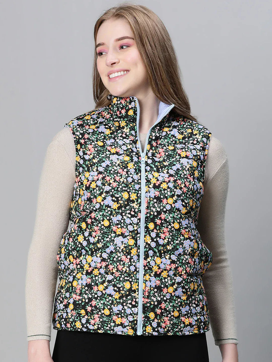 sorcerous-multicolor-floral-print-zip-lined-sleevless-women-reversible-jacket