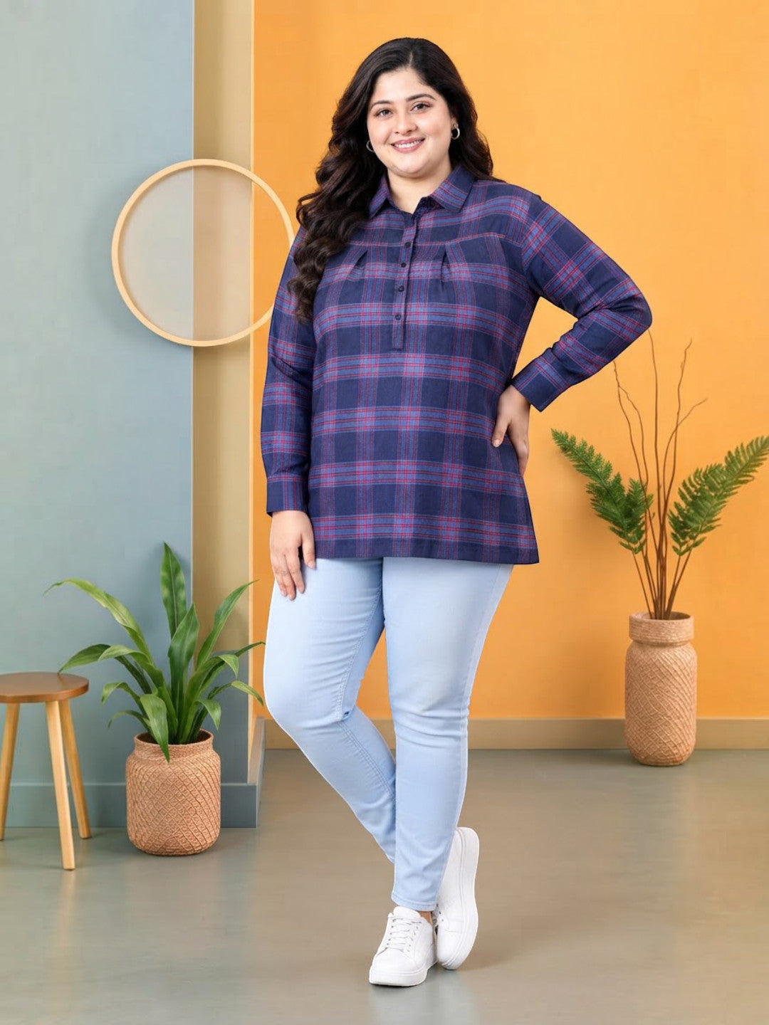 Plus Size Navy Top