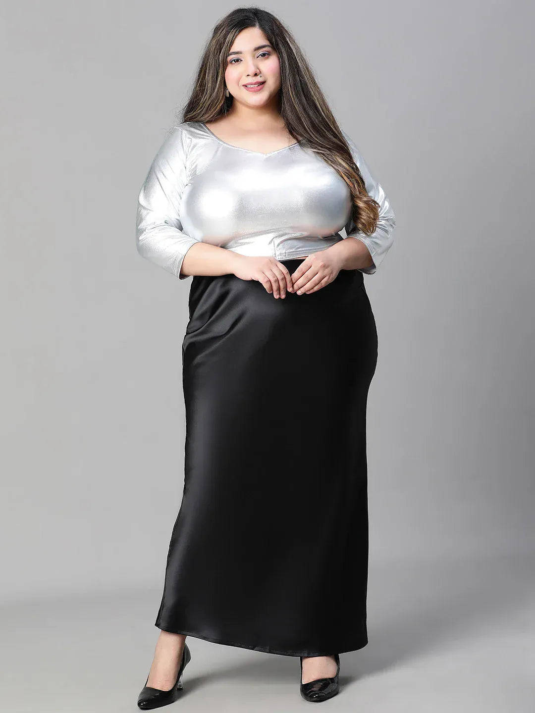 Plus Size Black Skirt