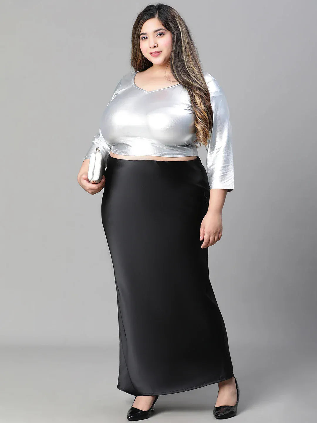 Plus Size Black Skirt