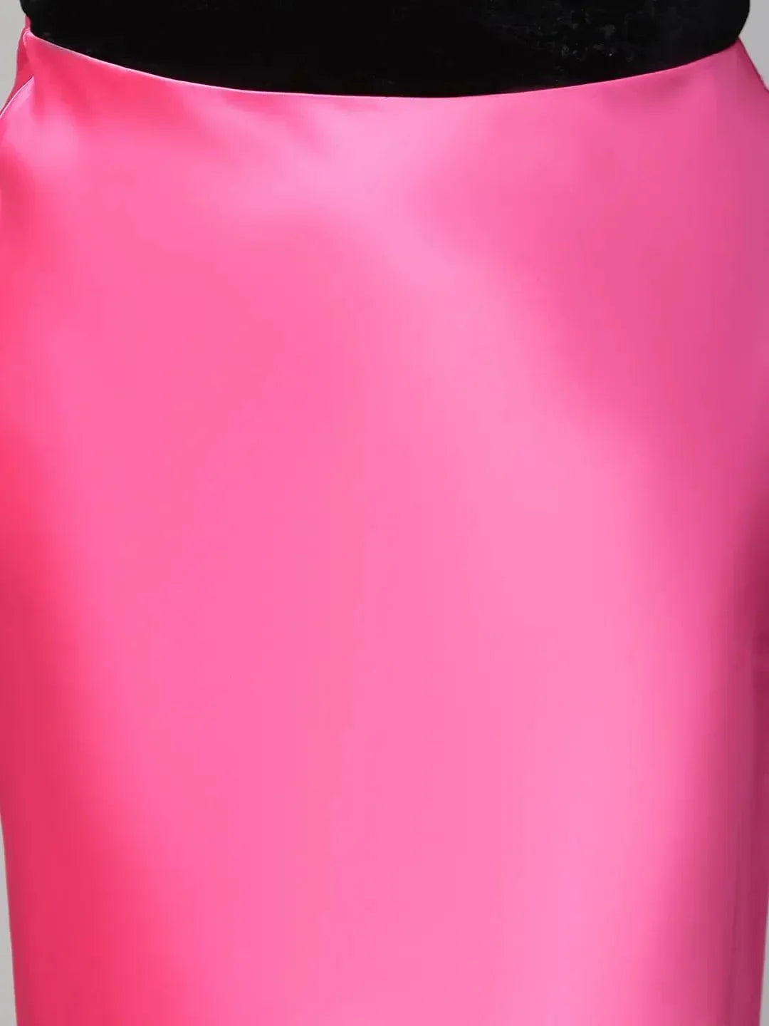 Eye-catchy Elasticated Plus Size Women Knee-length Satin Skirt - oxolloxo