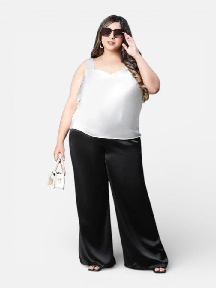 Plus Size Grey Polyester Top