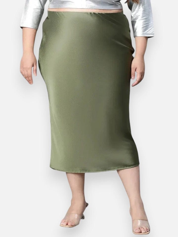 Plus Size Green Skirt