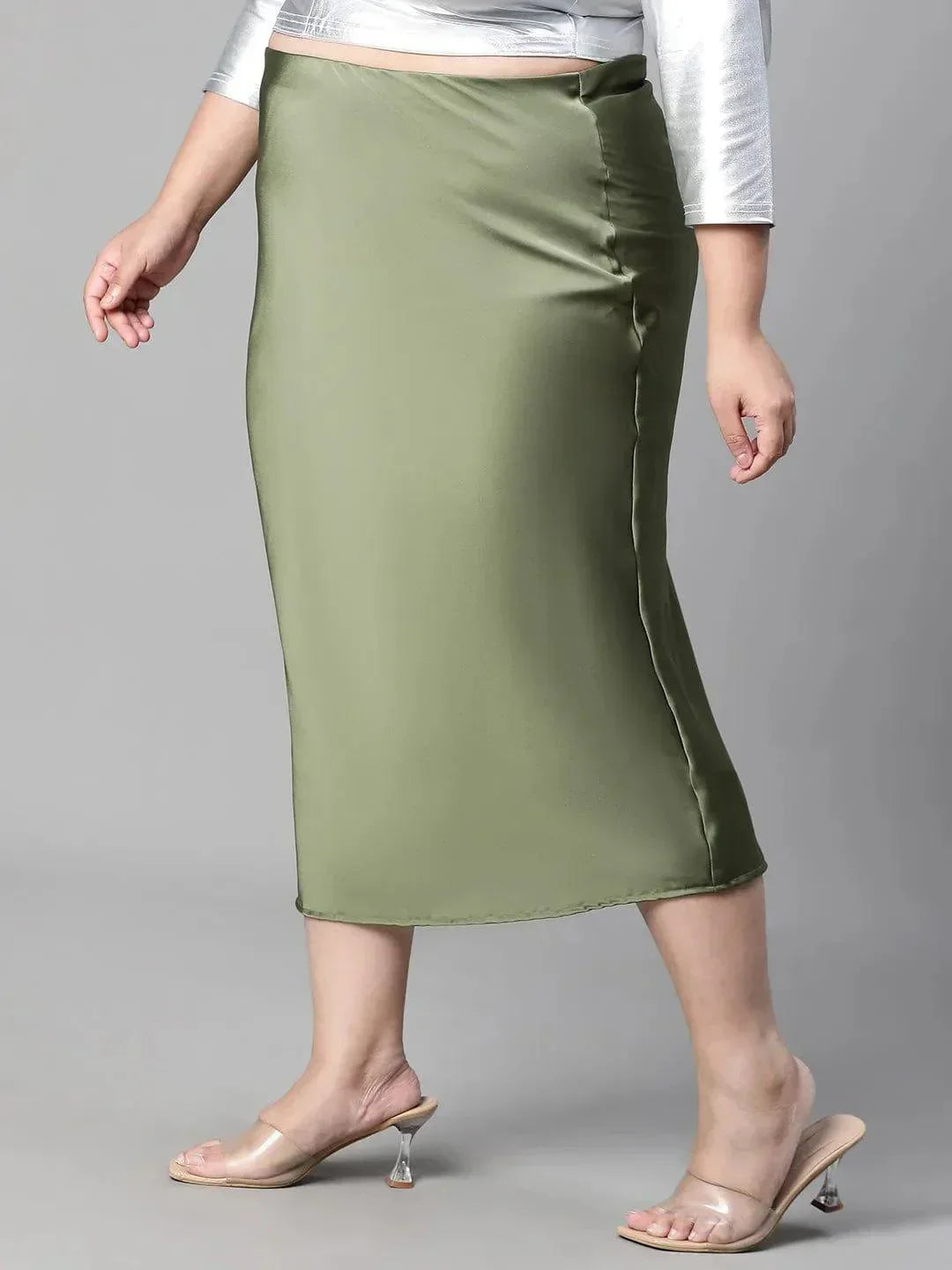 Plus Size Green Skirt