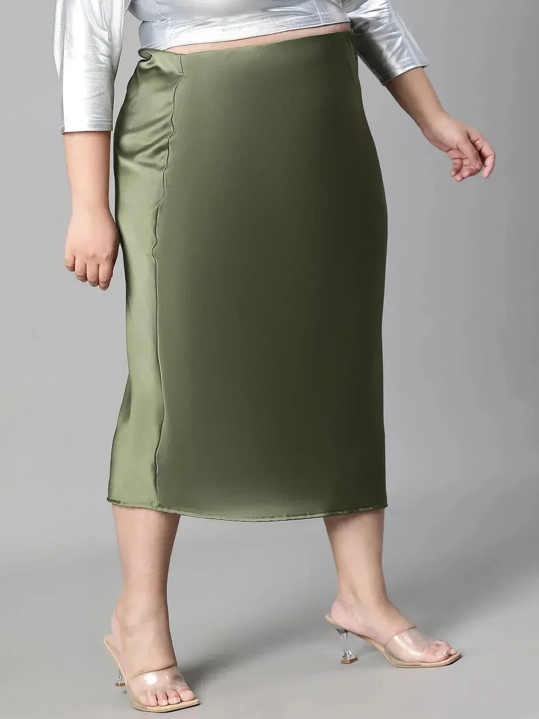 Plus Size Green Skirt